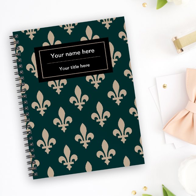 Fleur de Lis Pattern, French, Royal, Cream, Green Planner (Creator Uploaded)