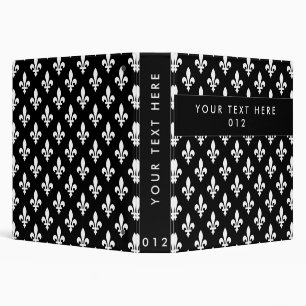 Fleur de Lis Pattern, French, Royal, White Binder