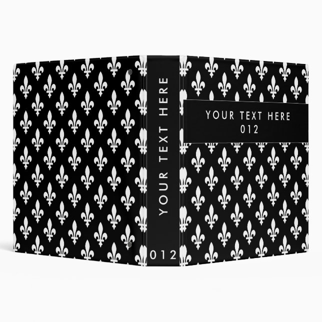 Fleur de Lis Pattern, French, Royal, White Binder (Background)