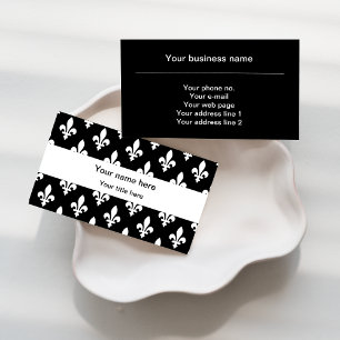 Fleur de Lis Pattern, French, Royal, White Business Card