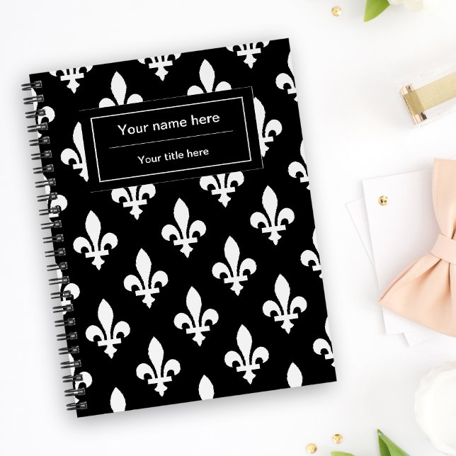 Fleur de Lis Pattern, French, Royal, White Notebook (Creator Uploaded)