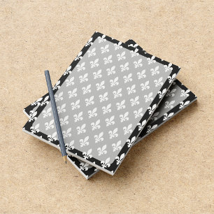 Fleur de Lis Pattern, French, Royal, White Notepad