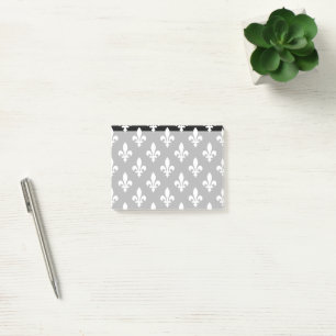 Fleur de Lis Pattern, French, Royal, White Post-it Notes