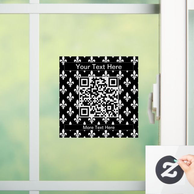 Fleur de Lis Pattern, French, Royal, White Window Cling (Home)