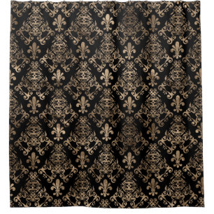 Fleur-de-lis pattern gold on black
