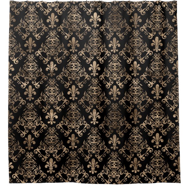 Fleur-de-lis pattern gold on black (Front)