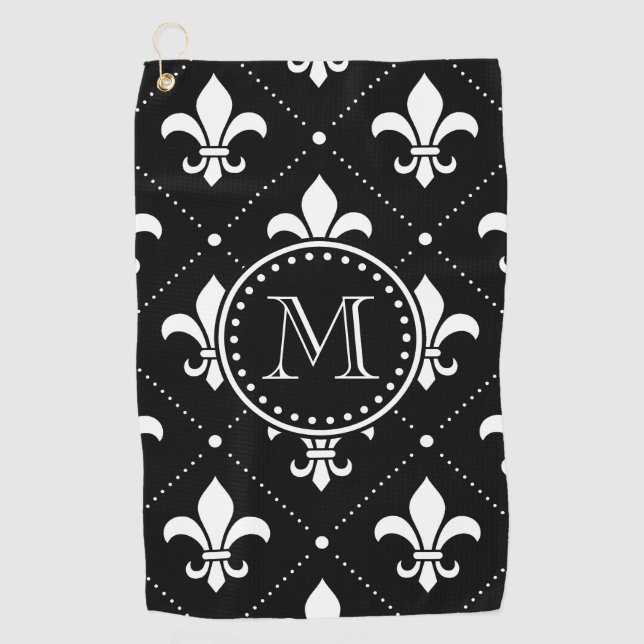 Fleur De Lis Pattern Golf Towel (Front)