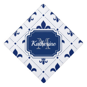 Fleur-de-lis Pattern Graduation Cap Topper