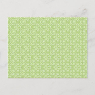 Fleur De Lis Pattern in Apple Green Postcard