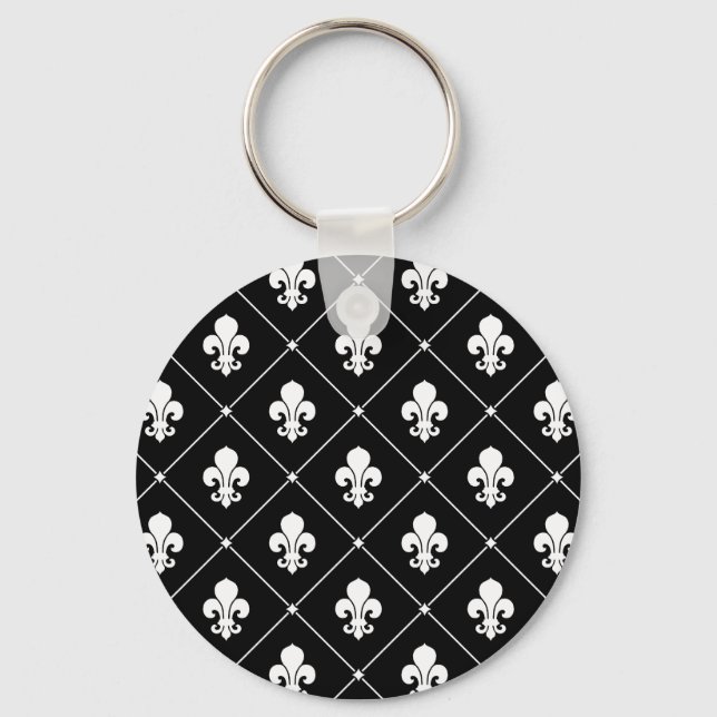 Fleur De Lis Pattern Keychain (Front)