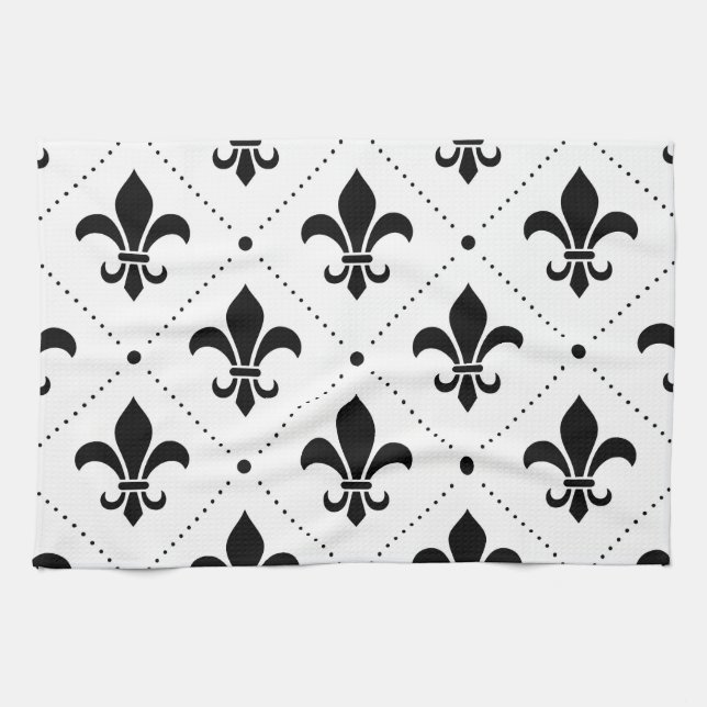 Fleur De Lis Pattern Kitchen Towel (Horizontal)
