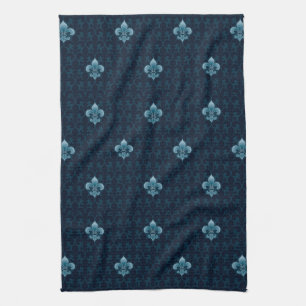 Fleur De Lis Pattern Kitchen Towel