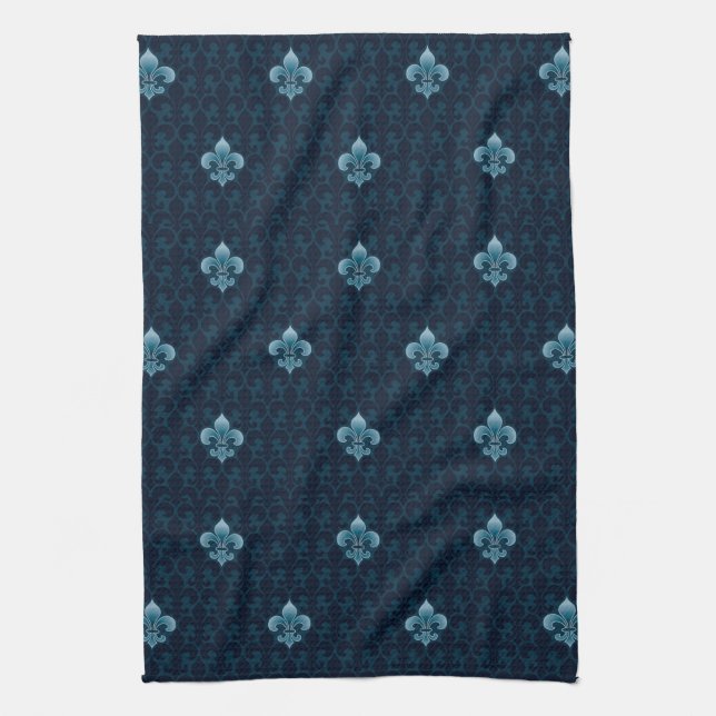 Fleur De Lis Pattern Kitchen Towel (Vertical)