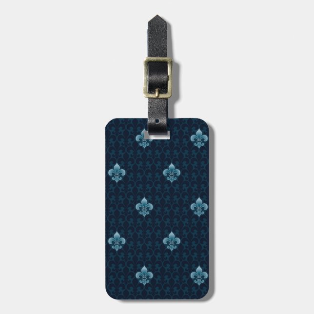 Fleur De Lis Pattern Luggage Tag (Front Vertical)