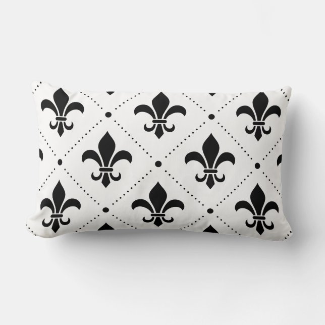 Fleur De Lis Pattern Lumbar Pillow (Front)