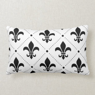Fleur De Lis Pattern Lumbar Pillow