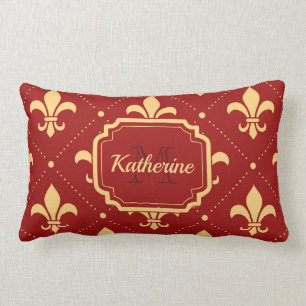 Fleur-de-lis Pattern Lumbar Pillow