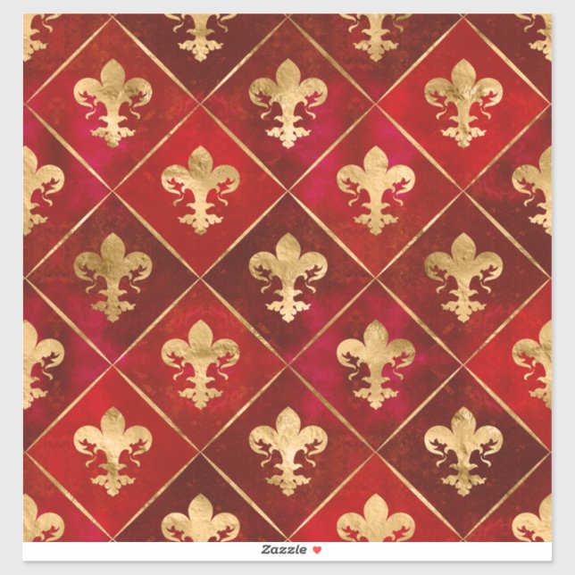 Fleur-de-lis pattern luxury red (Sheet)