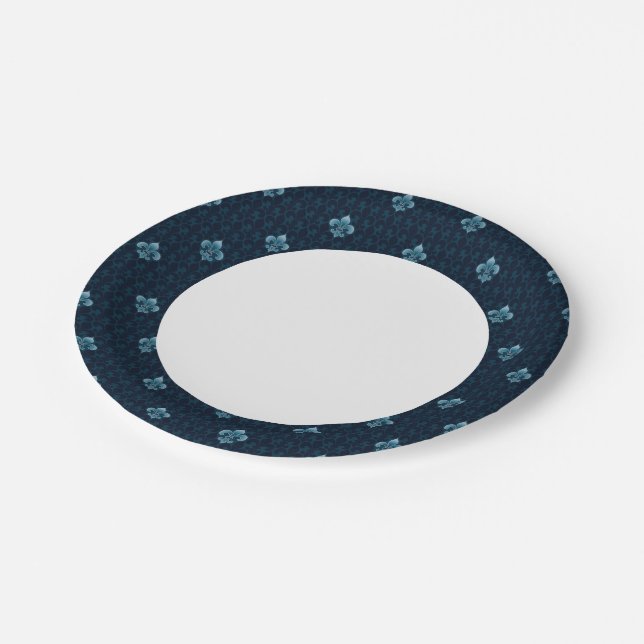 Fleur De Lis Pattern Paper Plate (Angled)