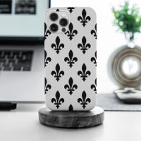Fleur de Lis Pattern, Royal French, Black on White