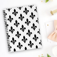 Fleur de Lis Pattern, Royal French, Black on White