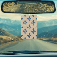 Fleur de Lis Pattern, Royal French Blue on Cream