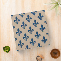Fleur de Lis Pattern, Royal French Blue on Cream