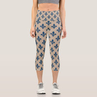 Fleur de Lis Pattern, Royal French Blue on Cream