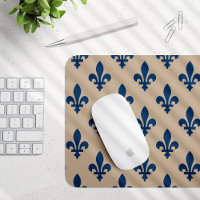 Fleur de Lis Pattern, Royal French Blue on Cream