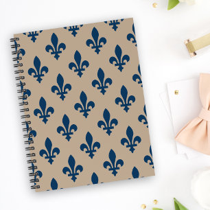 Fleur de Lis Pattern, Royal French Blue on Cream Planner