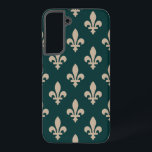 Fleur de Lis Pattern, Royal French Cream on Green Samsung Galaxy Case<br><div class="desc">Elegant,  stylish and sophisticated pattern with cream Fleur De Lis Pattern on green background. Modern and trendy design,  perfect for the heraldry charge lover.</div>