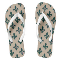 Fleur de Lis Pattern, Royal French Green on Cream