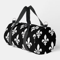Fleur de Lis Pattern, Royal French, White on Black