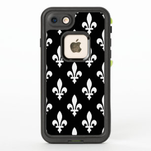 Fleur de Lis Pattern, Royal French, White on Black
