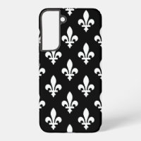 Fleur de Lis Pattern, Royal French, White on Black