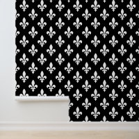 Fleur de Lis Pattern, Royal French, White on Black
