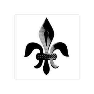 Fleur-de-lis pattern rubber stamp