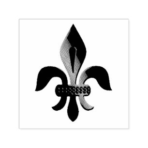 Fleur-de-lis pattern self-inking stamp