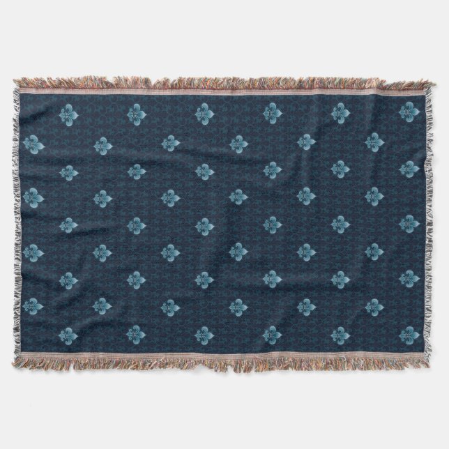 Fleur De Lis Pattern Throw Blanket (Front)