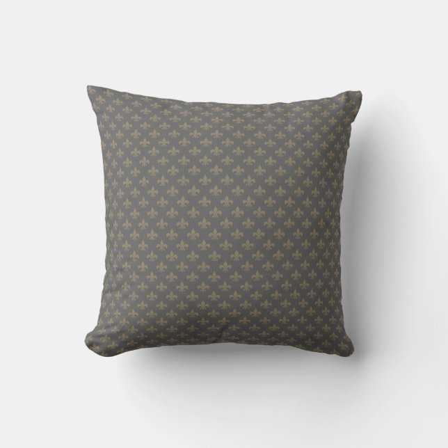 Fleur de lis Pattern Throw Pillow (Front)
