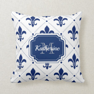 Fleur-de-lis Pattern Throw Pillow