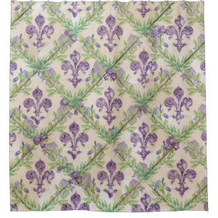 Fleur-de-lis pattern - watercolor Iris