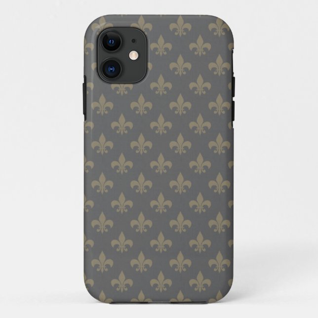 Fleur de lis Pattern + your image or text Case-Mate iPhone Case (Back)
