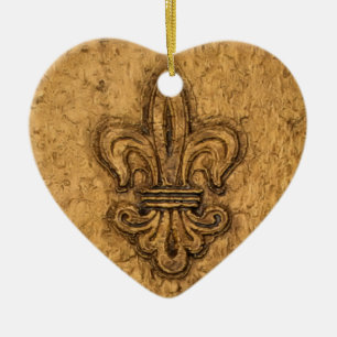 Fleur de Lis   Personalized Christmas Ceramic Ornament