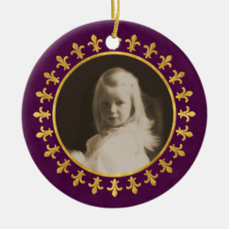 Fleur-de-lis Photo Frame Ceramic Ornament