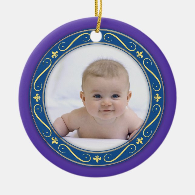 Fleur de lis Photo Ornament (Front)