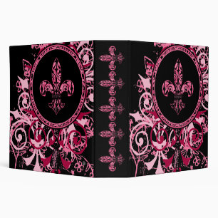 Fleur de lis Pink Binder 2