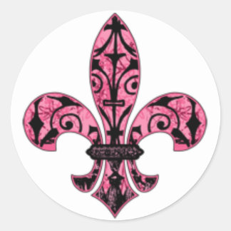 Fleur de lis Pink cards and stickers