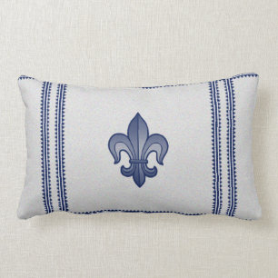 Fleur de lis Plaid Lumbar Pillow