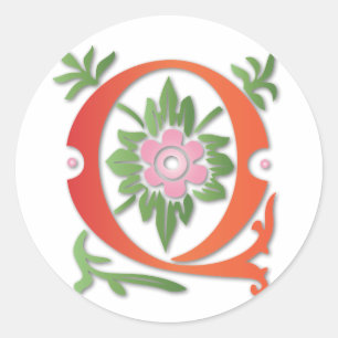 Fleur-de-lis Q Monogram Classic Round Sticker